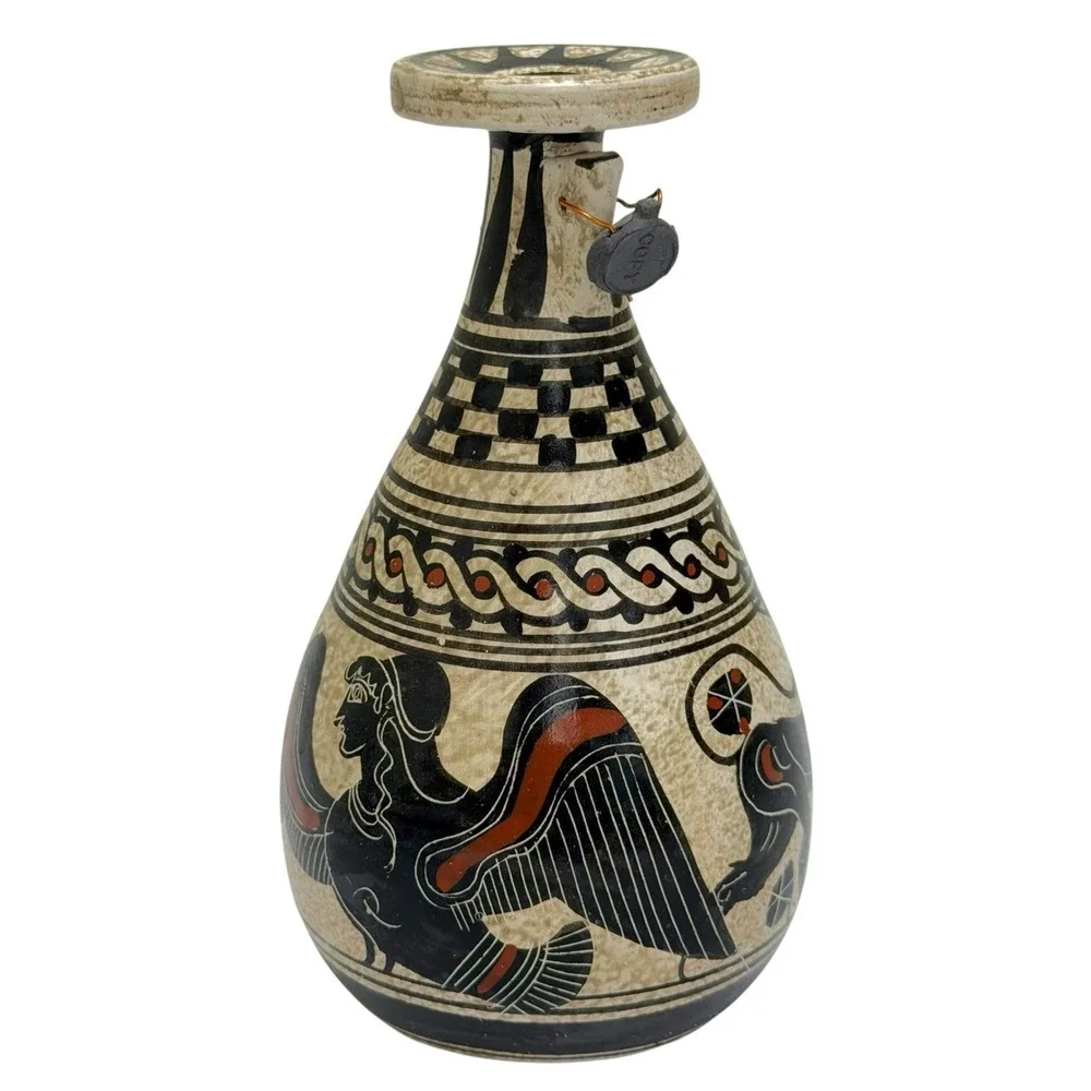 Vintage‎ Museum Reproduction Handmade Greek Pottery Alabastron Corinthian 650 BC